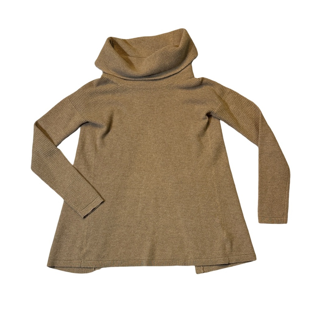 Saks Fifth Avenue mens S Small tan 100% cashmere turtleneck pullover sweater EUC